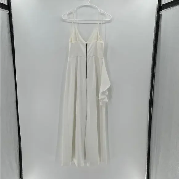 Alice + Olivia Keeva Diagonal Ruffle Jumpsuit - Off White - 2
